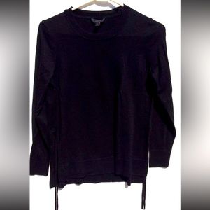 J Crew Black Label Women's Sz S Black Long Sleeves 100% Merino Wool Casual Top